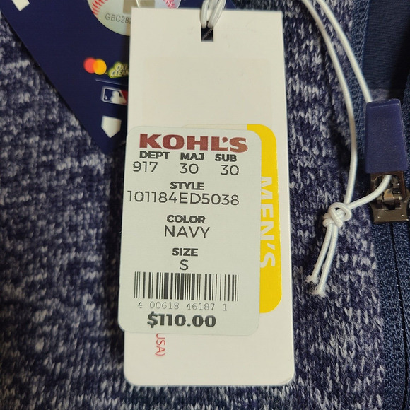 Atlanta Braves MLB Quarter Zip Sweater Pullover Men's Size Small Navy Blue - Picture 10 of 10